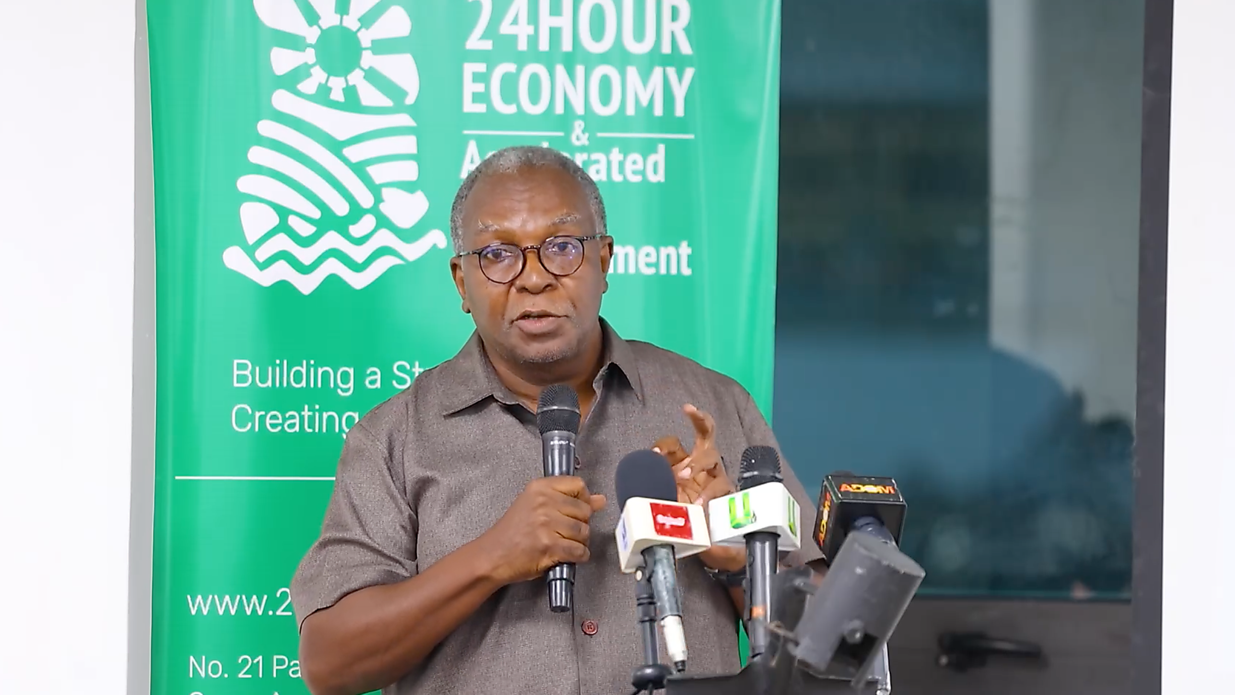 Mr. Kyeretwie Opoku at the 24-Hour Economy Media Engagment 2026