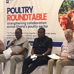 The Head of Sector Strategy and Integration at the Authority, Mr. Charles Nornoo speaks at the poultry roundtable in Accra